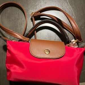 Red and Brown Women's Handbag